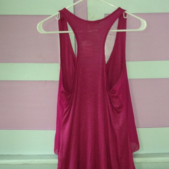 ️Pink flowy tank with chiffon detail - Picture 2 of 4