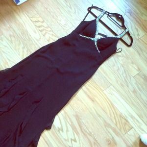 Floor Length black dress size 4, worn only once.