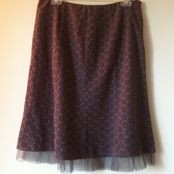 Brownish purple skirt with flowers