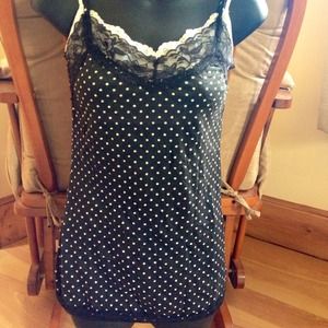 Polka dot lace tank