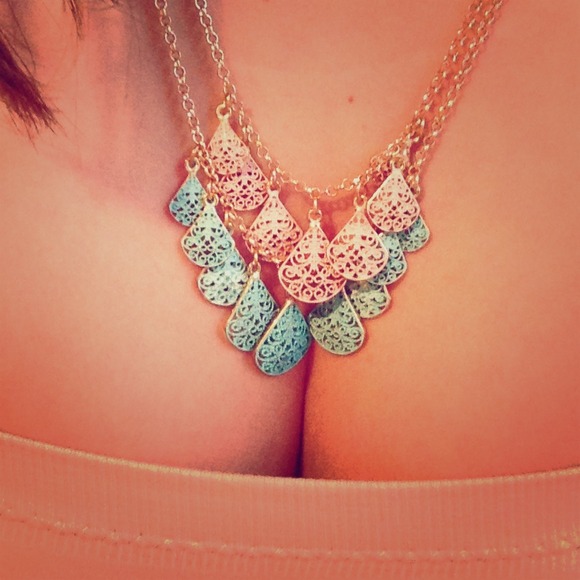 Mint & Pastel Pink Duo necklace.