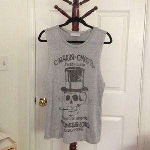 Russian vodka vintage-inspired loose tank