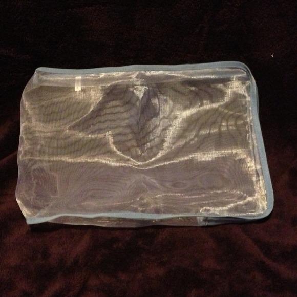 Silver mesh towel or swimsuit bag