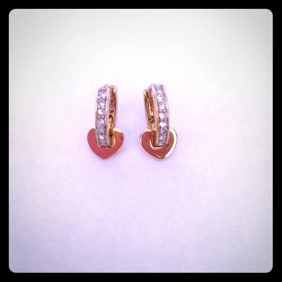 Juicy couture gold diamond studded earrings