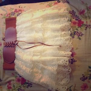 White lace skirt