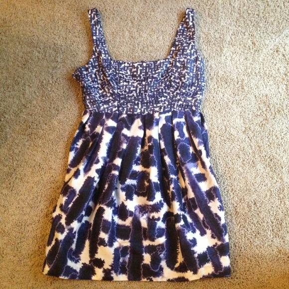 Blue and white tank blouse