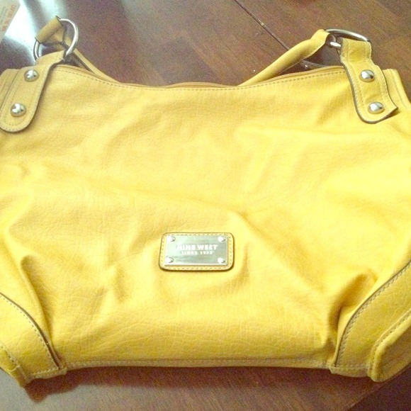Nine West mustard colored hobo bag