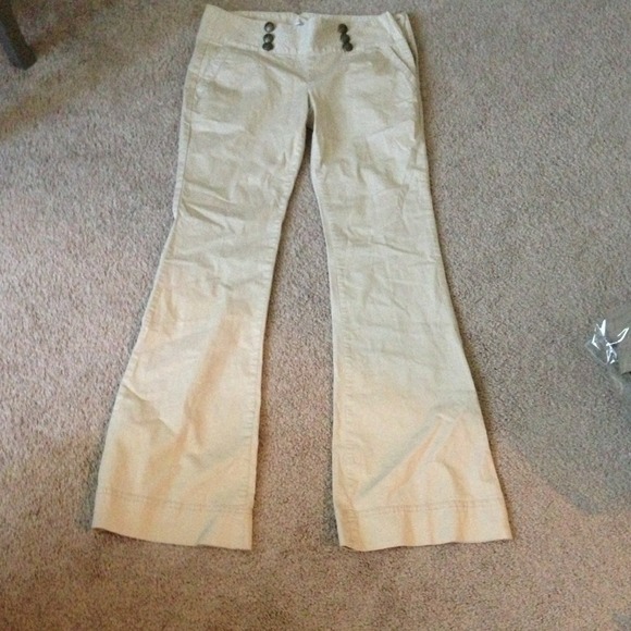 Express Lightweight Flare Khakis