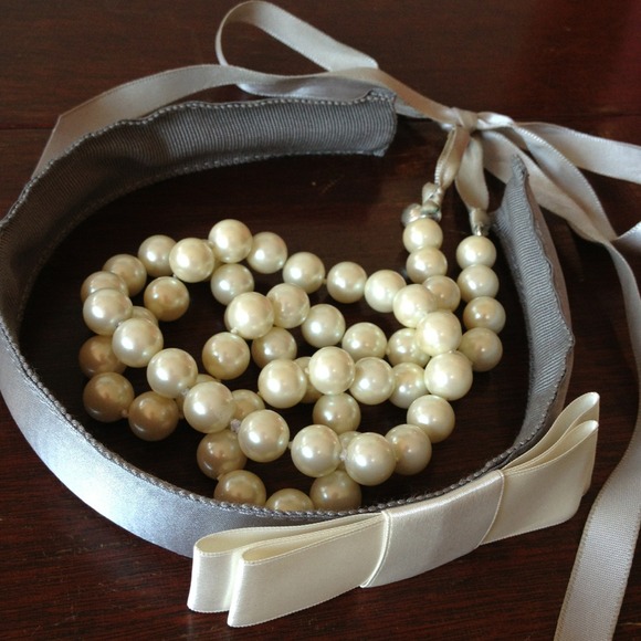 SOLD J.Crew Headband & Pearls Bundle