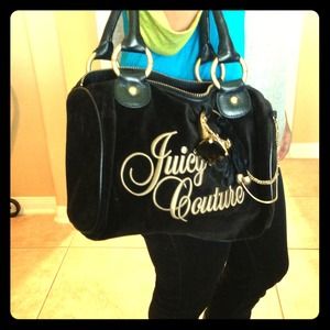 JUICY COUTURE black velour handbag