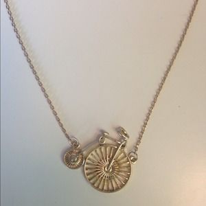 Gold plated bicycle necklace