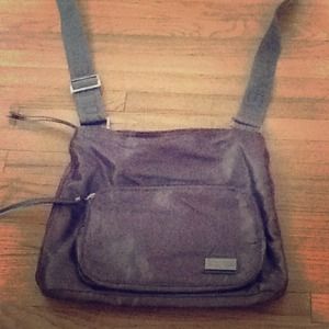 Cross body shiny black purse