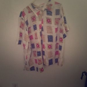 Hawaiian print button up