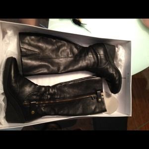 Nine West black leather boots