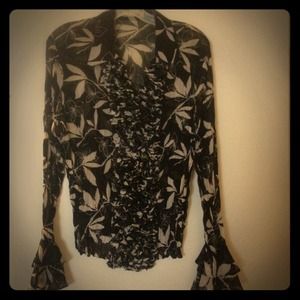 Black and white blouse