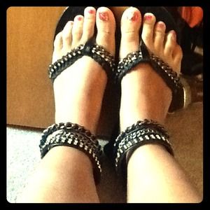 NWT black gladiator flat sandals
