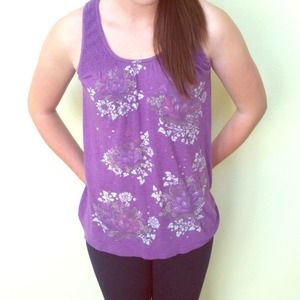 Purple floral tank