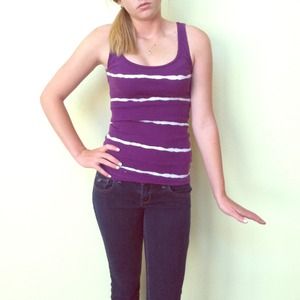 Purple and white stripe tank
