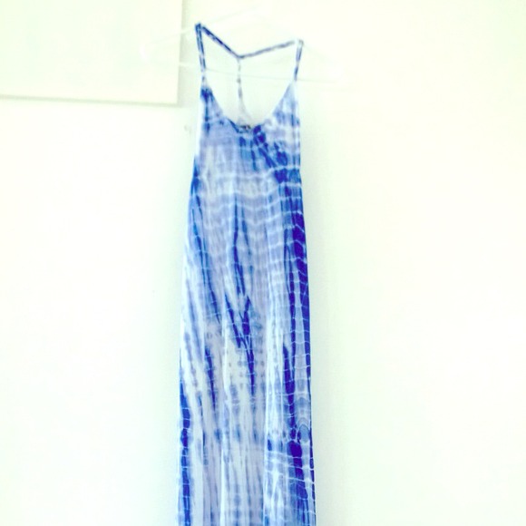 Blue Tie-Dye Maxi Dress
