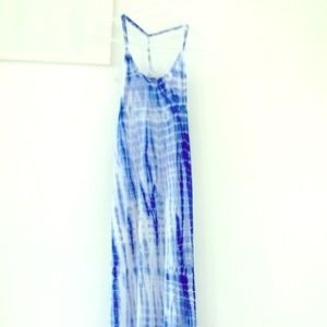 Blue Tie-Dye Maxi Dress