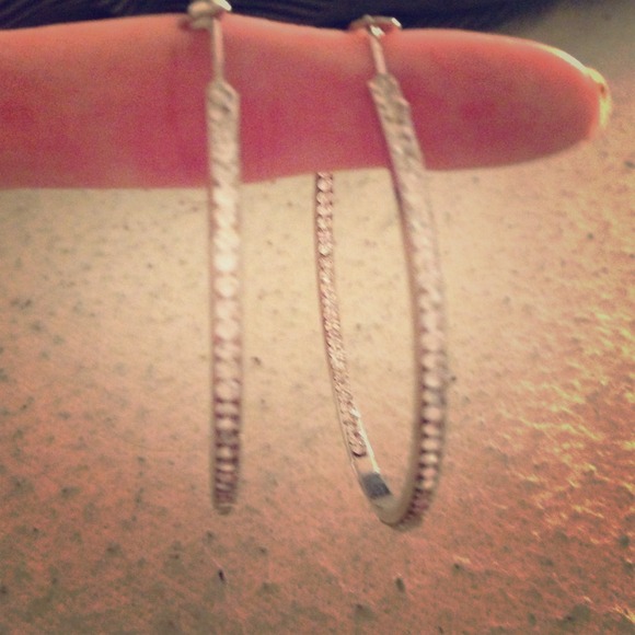 Rhinestone hoop earrings