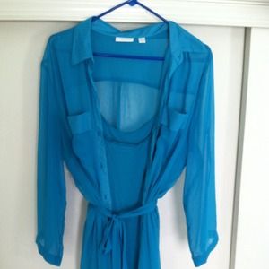 Teal spring summer dress