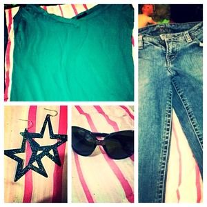 Teal T medium denim jeans small