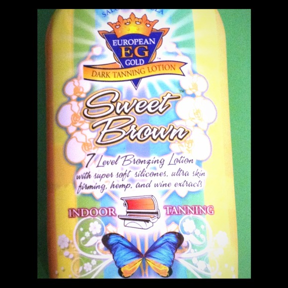 Sweet brown indoor tanning lotion.