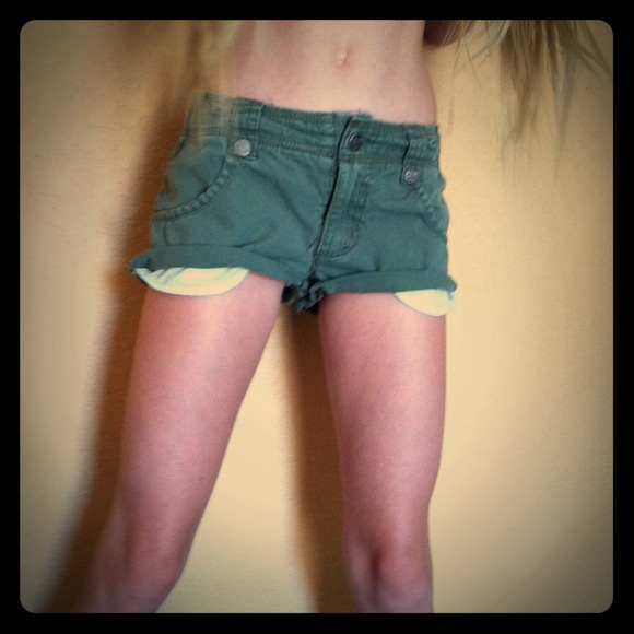 Army Green rolled shorts