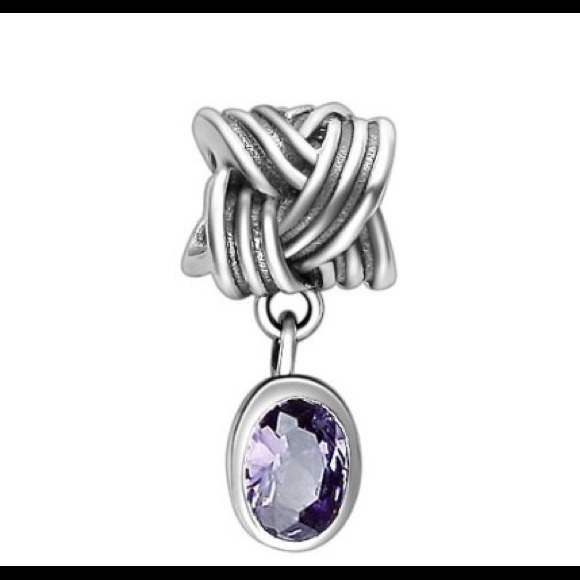 RESERVED-- Pandora silver & gems purple crystal