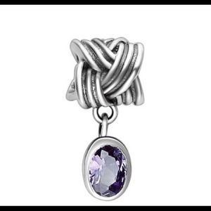 RESERVED-- Pandora silver & gems purple crystal