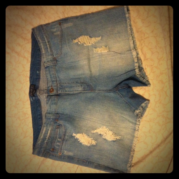 Forever 21 Plus Destroyed Denim Shorts