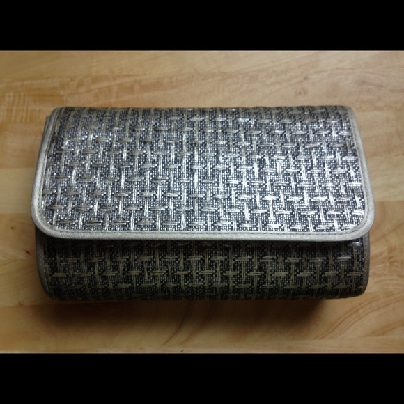 Bergdorf Goodman Metallic Woven Mesh Clutch Bag