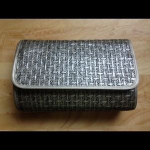 Bergdorf Goodman Metallic Woven Mesh Clutch Bag