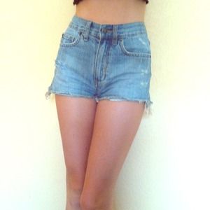 Cheeky denim high waisted cut offs