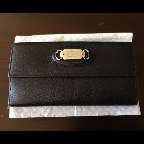 GUCCI 100% Authentic black genuine leather wallet - Picture 2 of 4