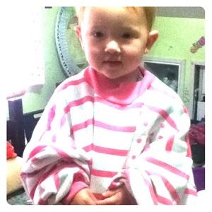 Pink and white sweater