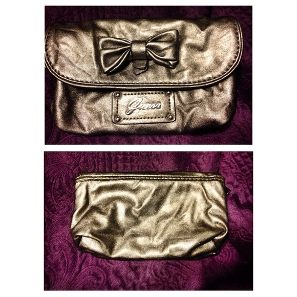Guess metallic makeup bag