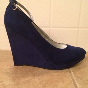 Blue suede Guess wedges!!..Traded :)