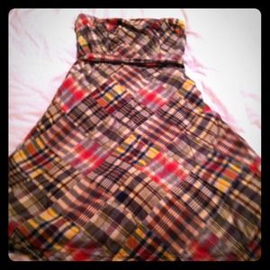 AE Plaid Strapless Dress