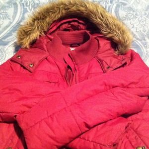 Authentic Tommy Hilfiger Pink Coat Fur Hood