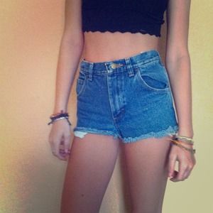 Cheeky high waisted denim shorts