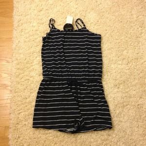 Cotton on blue and white striped romper