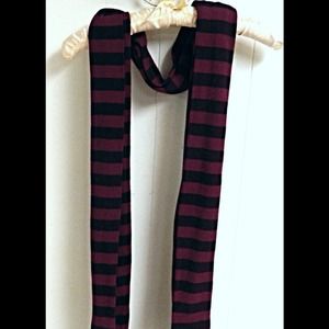 Burgundy Striped Scarf