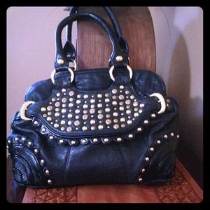 Betsy Johnson:black with gold nails..