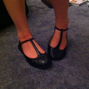 Black Patent Leather Mary Jane Flats Size 8.5