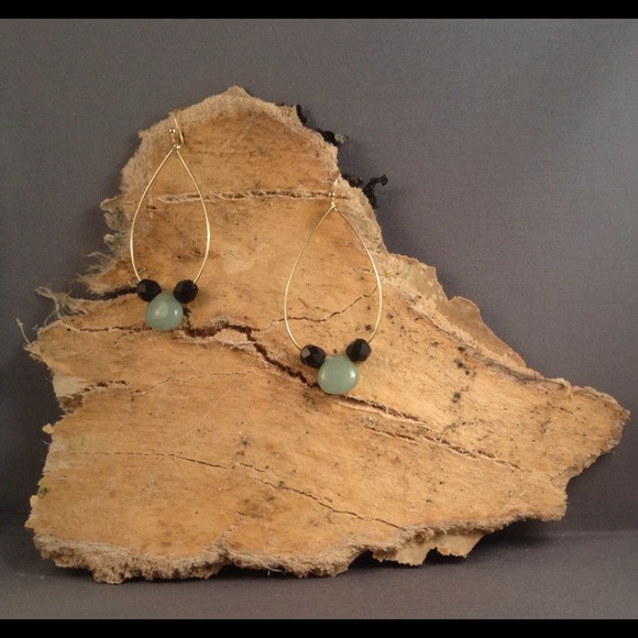 Agate teardrop dangle earrings
