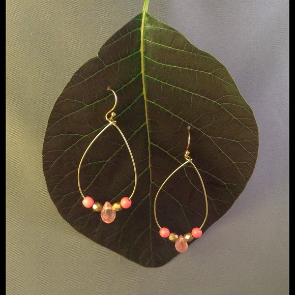 Strawberry quartz dangle earrings