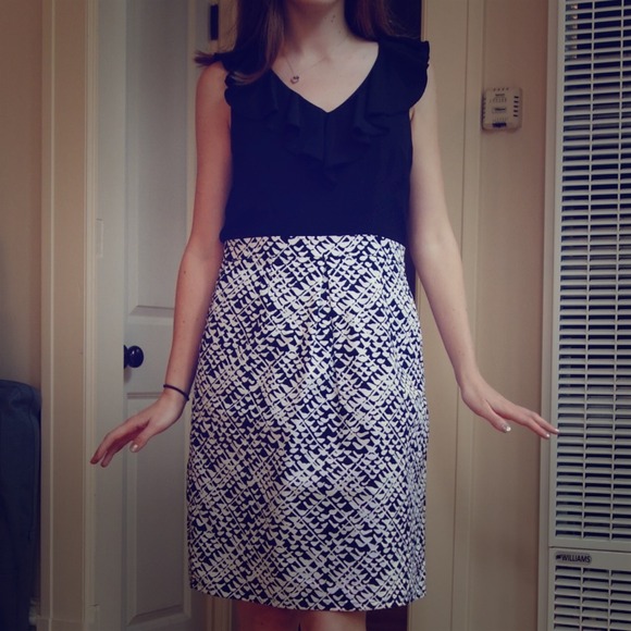 Black and white summer work dress