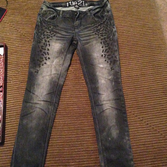 Black Leopard Jeans